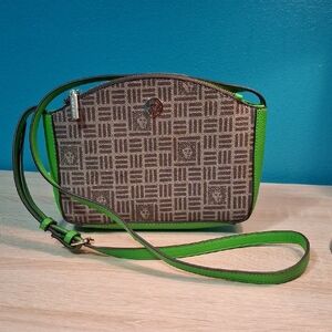 Anne Klein Green and Brown Crossbody Bag